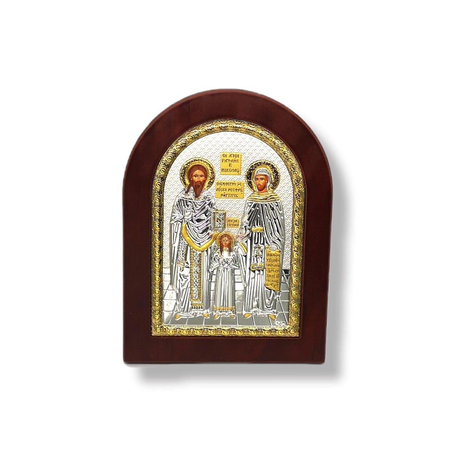 ΕΙΚΟΝΑ ΑΣΗΜΕΝΙΑ ΟΒΑΛ ΜΕ ΒΑΣΗ ΟΙ ΑΓΟΙ ΡΑΦΑΗΛ/ΝΙΚΟΛΑΟΣ ΚΑΙ ΑΓΙΑ ΕΙΡΗΝΗ 15Χ21