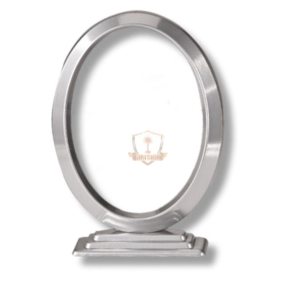 ΟΒΑΛ ΚΟΡΝΙΖΑ ΜΝΗΜΕΙΟΥ ΑΠΟ ΑΛΟΥΜΙΝΙΟ ΜΕ ΒΑΣΗ ΣΕ ΑΠΟΧΡΩΣΗ ΧΡΩΜΙΟΥ