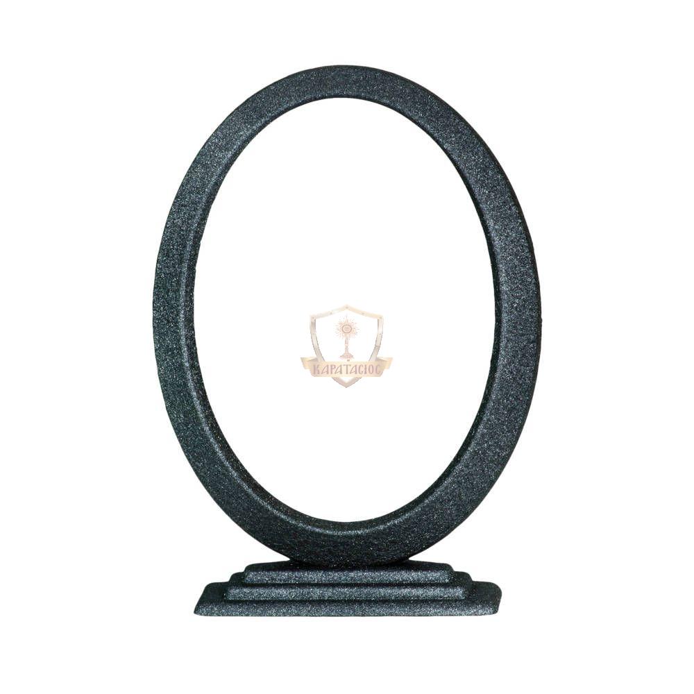 ΟΒΑΛ ΚΟΡΝΙΖΑ ΜΝΗΜΕΙΟΥ ΑΠΟ ΑΛΟΥΜΙΝΙΟ ΜΕ ΒΑΣΗ ΣΕ ΧΡΩΜΑ ΜΑΥΡΟ-ΑΣΗΜΙ