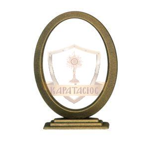 ΟΒΑΛ ΚΟΡΝΙΖΑ ΜΝΗΜΕΙΟΥ ΑΠΟ ΑΛΟΥΜΙΝΙΟ ΜΕ ΒΑΣΗ ΣΕ ΧΡΩΜΑ ΛΑΔΙ