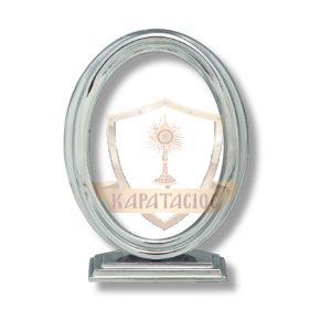 Κορνίζα Μνημείου Από Ορείχαλκο Σε Απόχρωση Χρωμίου 13×18