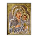 ΑΓΙΑ ΕΙΚΟΝΑ ΤΗΣ ΠΑΝΑΓΙΑΣ ΤΗΣ ΙΕΡΟΣΟΛΥΜΙΤΙΣΣΑΣ ΑΣΗΜΕΝΙΑ ΥΨΗΛΗΣ ΠΟΙΟΤΗΤΑΣ ΜΕ ΠΕΤΡΑΔΙΑ - Image 3